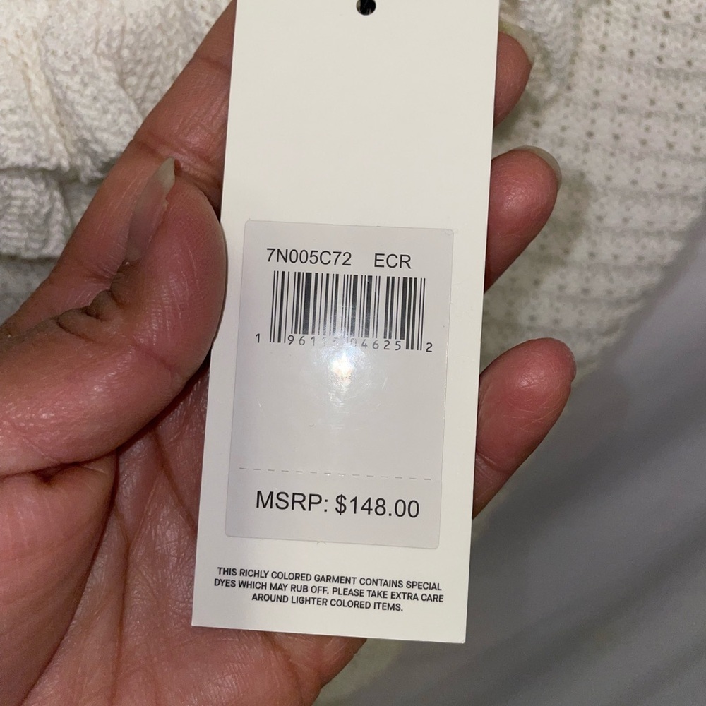 7 For All Mankind Ivory Ruffle Knit Tank Top - Picture 8 of 8